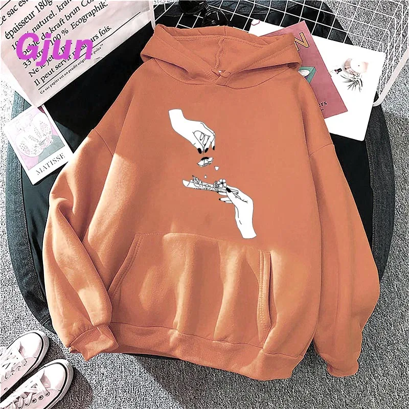 

Weed Flower Print Sweatshirt Women Aesthetic Long Sleeve Casual Pullovers Goth Female Clothes Art Sweatshirts Vintage Kawaii Top
