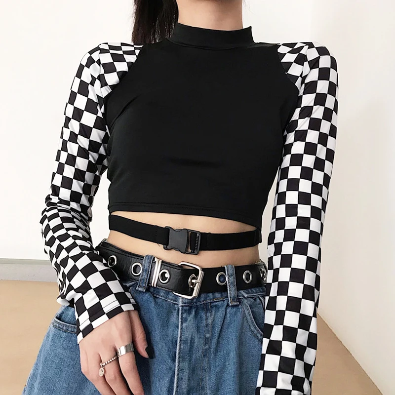 Футболка в стиле Харадзюку новые осенние Топы хлопковые свободные топы с длинным