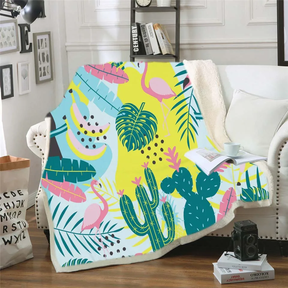 Одеяло с рисунком из мультфильма Всесезонное утепленное супер мягкое флисовое