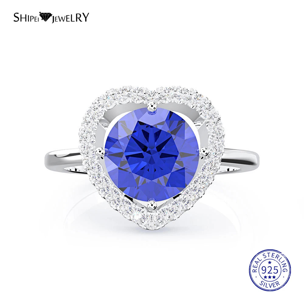 Женское кольцо с сапфиром Shipei 100%-ное обручальное розовым белым фиолетовым и