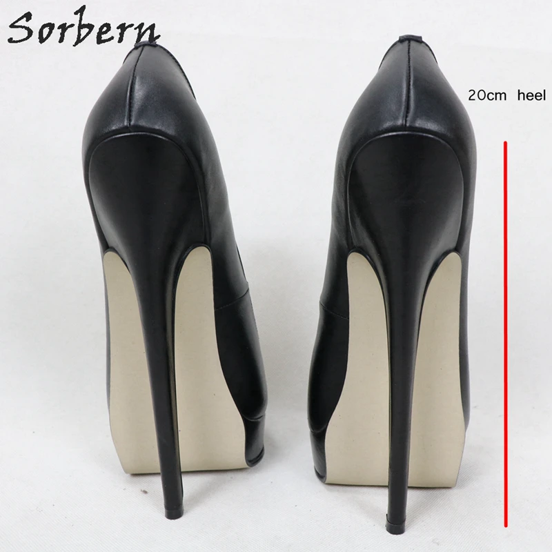 Sorbern 18cm 20cm Mary Jane Pump Shoes Women Stilettos Platform Fetish Unisex Sissy Boy Sexy Shoes Pointy Toes Custom Color