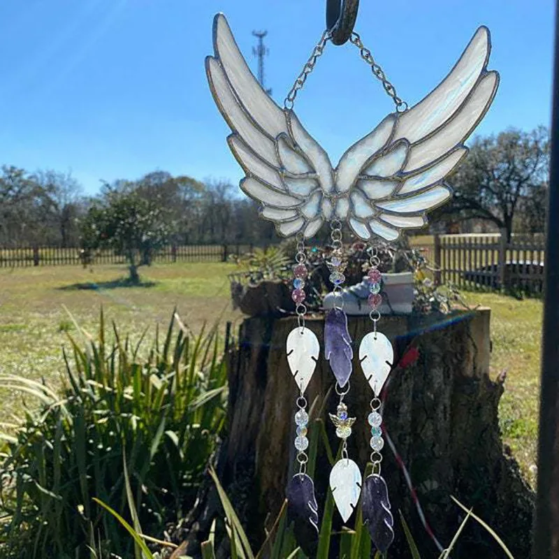 

Angel Wings Windbell Garden Pendant Jewelry Angel Butterfly Wings Shape Windbell Hanging Ornament Creative Household ^