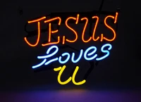 neon light sign custom name beer bar home decor open store lamp display jesus lovse u 12x8