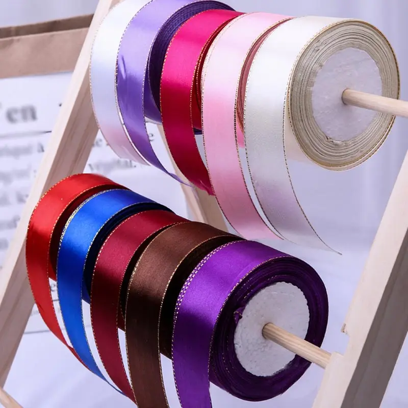 Высокое качество банты для волос ручной работы материалы 2 5 см/4 см золотой край