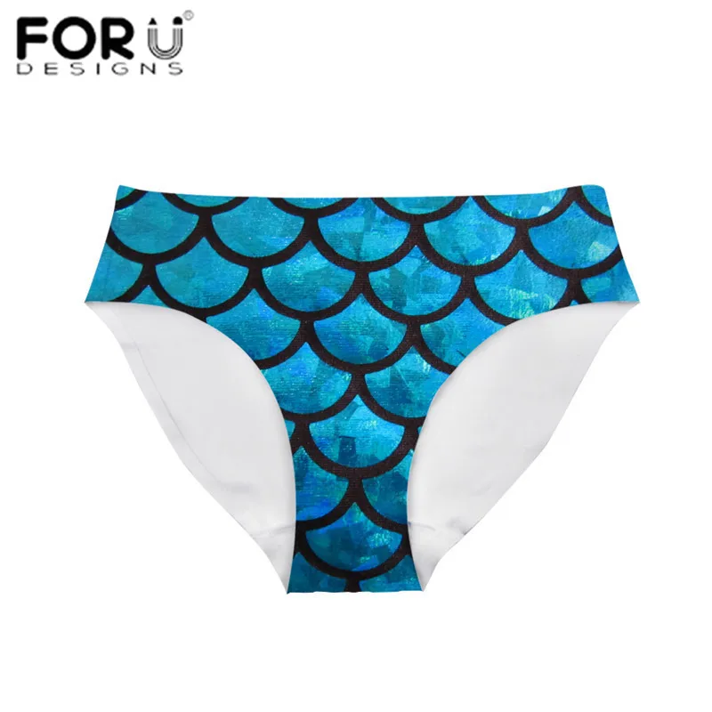 FORUDESIGNS нижнее белье с 3D-принтом в виде чешуи русалки женские трусики сексуальные