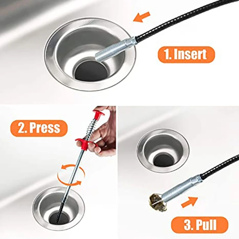 

1 Set Hair Drain Clog Remover Tools Drain Cleaner Stick for Sewer Toilet Kitchen