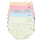 Трусы женские из чистого хлопка, с высокой талией, 5 шт.лот