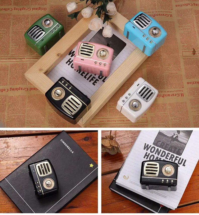 

Wireless Speaker HM11 Mini Speaker with Bluetooth Speaker Bass Nostalgic Subwoofer 3D Stereo HiFi Audio TF USB AUX for iPhone X