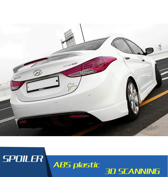 Спойлер для Hyundai Elantra спойлер из АБС пластика автомобильного заднего крыла