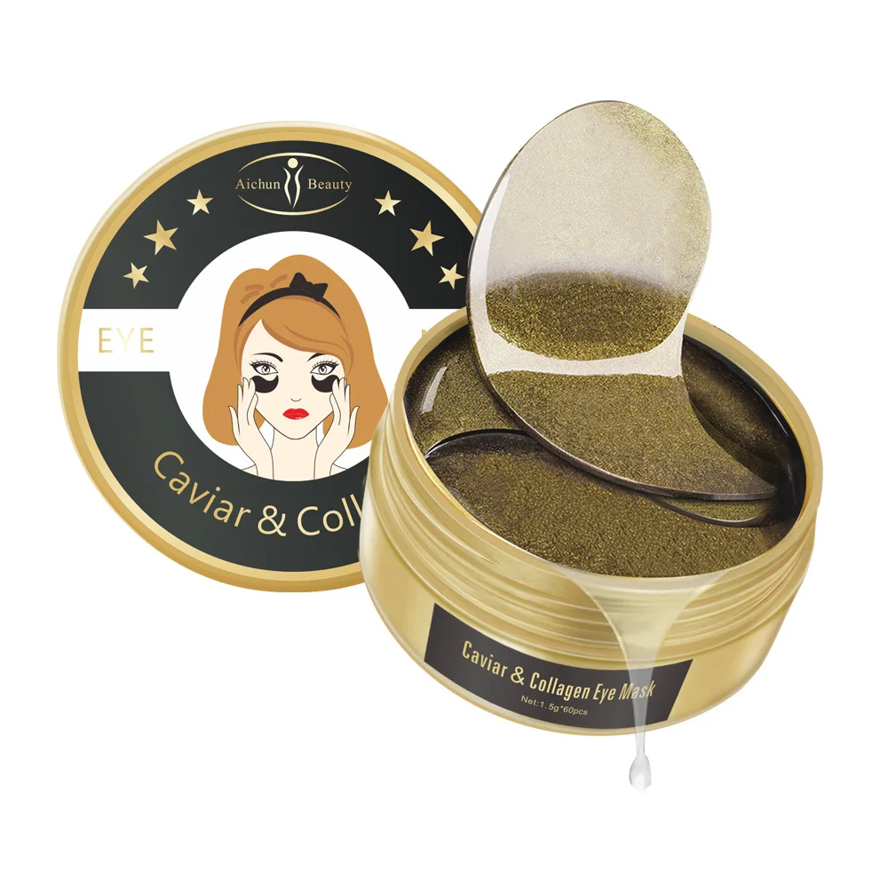

24K caviar eye Patches for eyes korea under the eyes pads Remove dark circles wrinkle hydrogel eye patch 60pcs face patches
