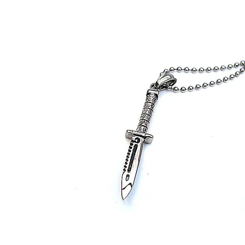 EDC Titanium steel Knife Necklace sword pendant fashion creative ornament men's necklace Outdool Self defense Tool For Women
