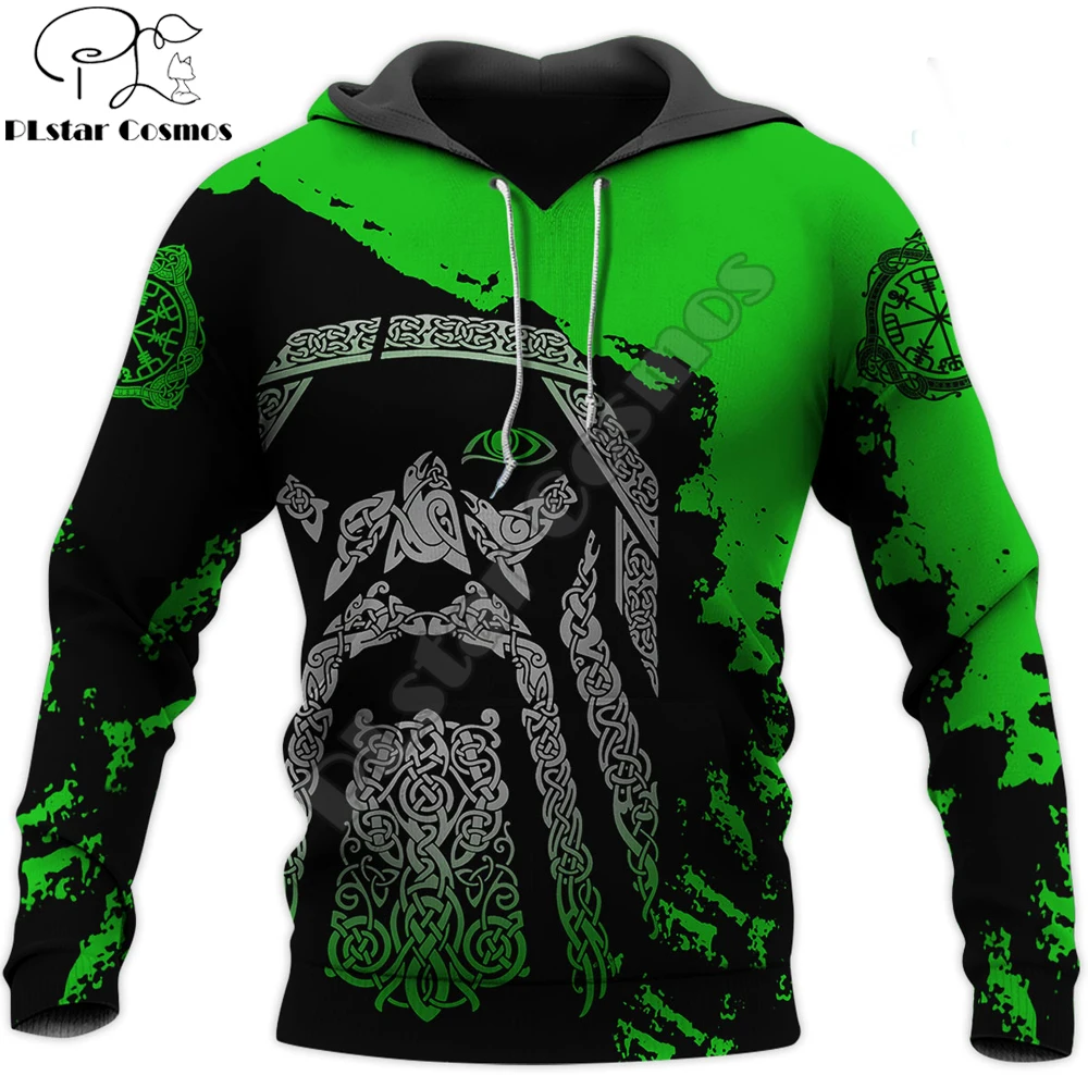 Viking Odin green 3D All Over Printed Men Hoodie Harajuku Fashion Sweatshirt Unisex Casual Jacket Pullover sudadera hombre DW093