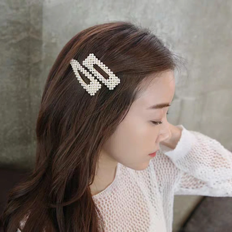 Заколки для волос женские металлические с имитацией жемчуга 2020 |