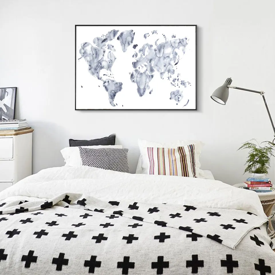 Карта мира скандинавский плакат абстрактный холст картина Цитата скандинавские