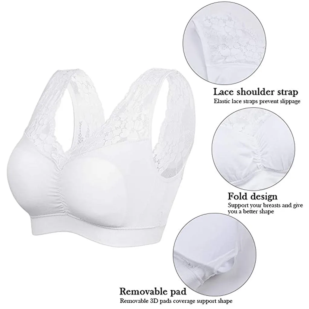 

Women Sport Bras Yoga Shirt Fitness Running Vest Underwear Padded Bra Crop Sports Workout Top Wireless Push Up Brassiere FFT