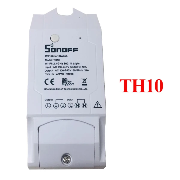 sonoff th 10a Sonoff Th16 Th10 переключатель контроля температуры и влажности WiFi термостат умный переключатель, модуль домашней автоматизации через Google Home - Комплект: sonoff th 10a