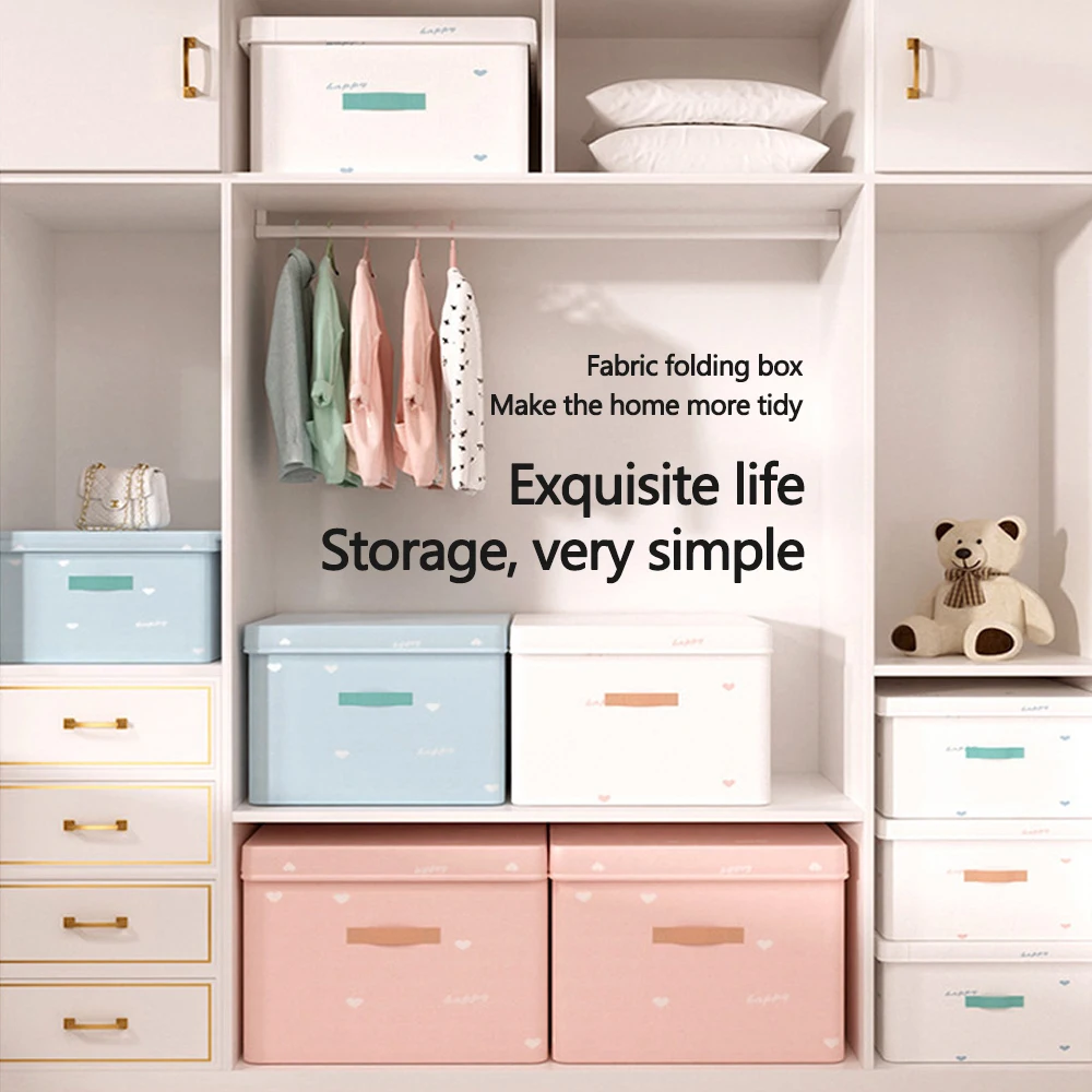 

2021NEW Foldable Clothes Storage Box Modern Style Household Underwear Panties Socks Organizer Box For Oxford Cloth Container