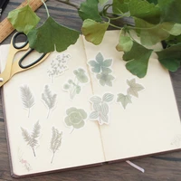 28pcs washi paper made pink green summer leaves style sticker scrapbooking diy gift packing label decoration tag