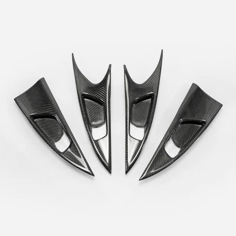 

Car-styling Carbon Fiber Inner Door Pull Surround 4pcs LHD Glossy Finish Interior Control Cover Trim For Honda 10th Gen Civic FC