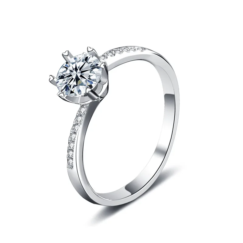 

1ct 2ct luxury wedding bridal engagement moissanite ring Bulgarian fashion ladies party anniversary ring woman jewelry