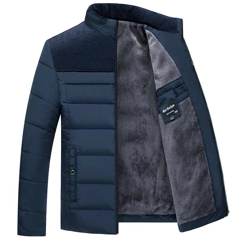 

thickened Plush old people's cotton padded clothes loose winter standing collar cotton padded clothes warm men's coat