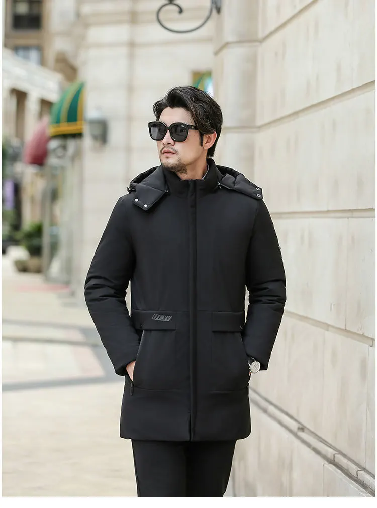 New Winter Down Jacket Male High Quality Waterproof Thick Warm Long Cotton Coat Male Detachable Cap Winter Parkas