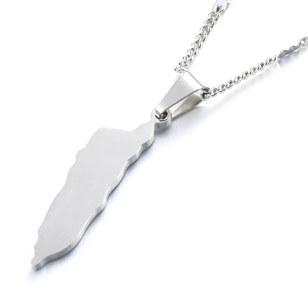 Карта из нержавеющей стали ST. Круа Подвески ожерелье золотой цвет Санта-Круа