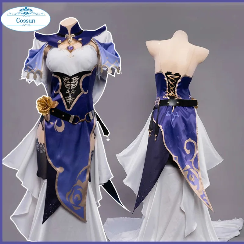 

Anime Genshin Impact Lisa Cheongsam Game Suit Lovely Dress Uniform Cosplay Costume Halloween Party Outfit For Women Girls 2021