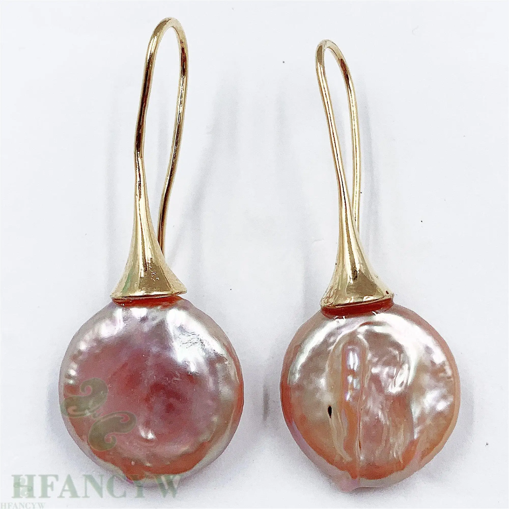 17 мм розовые серьги с барочным жемчугом ушные вечерние для женщин Роскошные