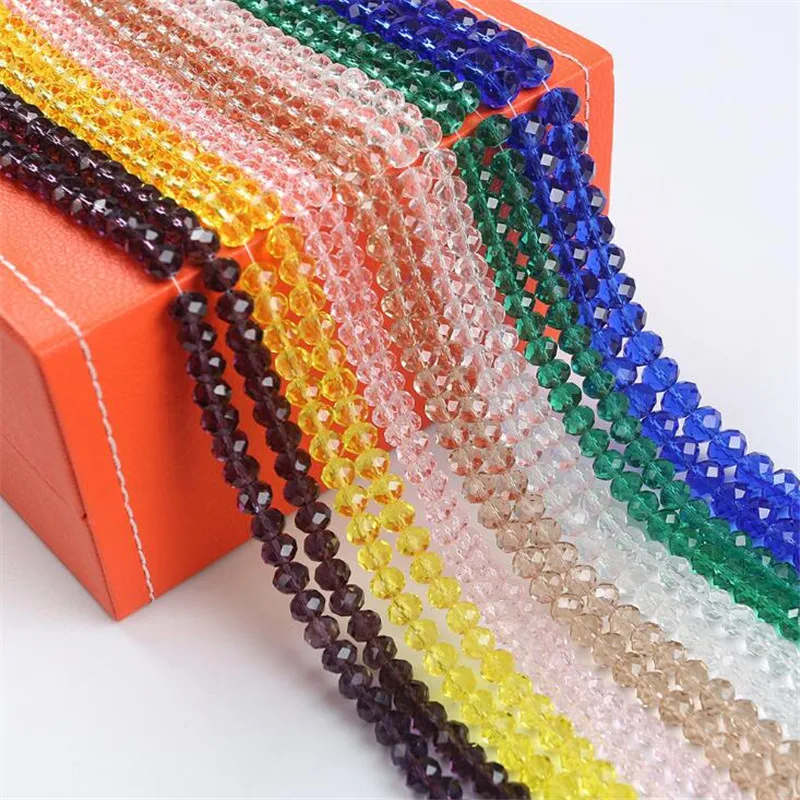 

2mm 3mm 4mm 6mm 8mm Rondelle Austria Faceted Crystal Glass Beads Round Loose Spacer Beads Jewelry Making DIY Wholesale In Bulk
