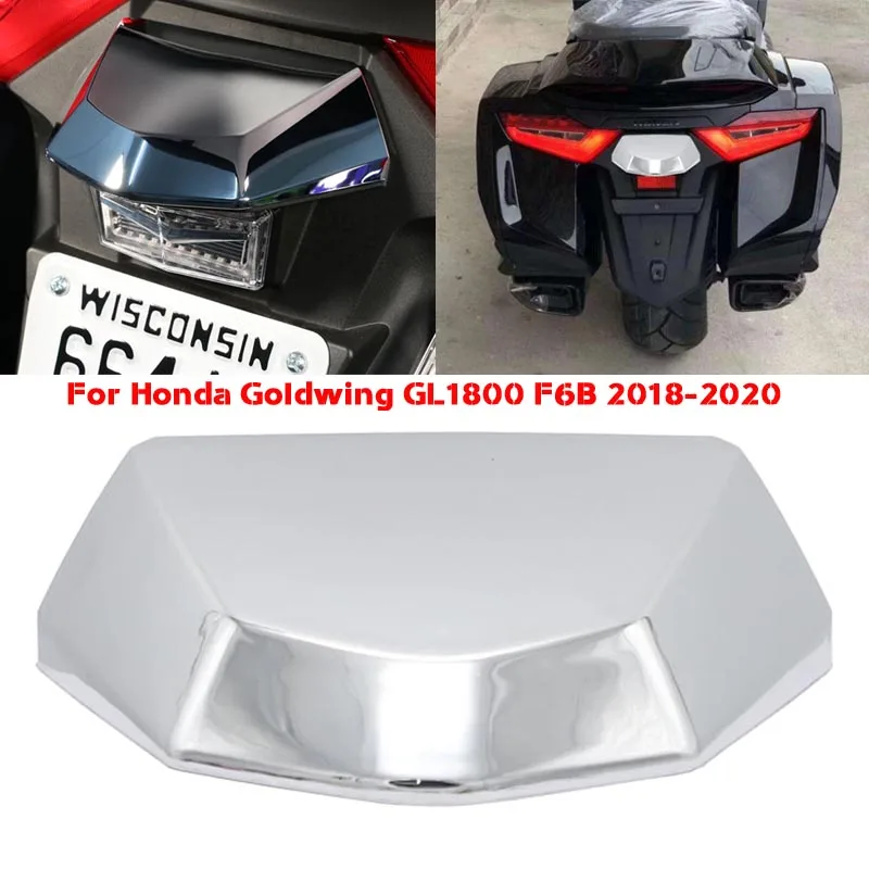 

2x Motorcycle chrome Rear License plate light cover for Honda Goldwing Gold Wing Tour DCT Airbag GL1800 F6B 2018+ up 2020 2019