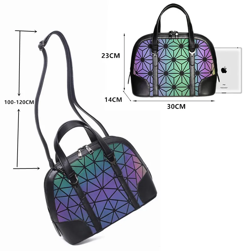 geometric diamond irregular shell bag ladies luminous office crossbody bag for women quality holographic designer shoulder bag free global shipping