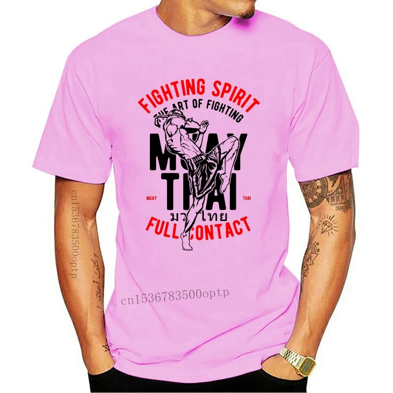 

New Fm10 Tops Tee T Shirt Fighting Spirit Muay Thai Full Contact Man Woman Men Gift Sport Festive Plus Size T-Shirt