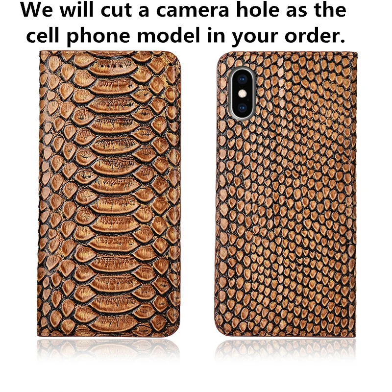 

Python Grain Natural Leather Magnetic Phone Cover Card Holder Case For LG G9 ThinQ/LG G9/LG G6/LG G5/LG G4 Phone Holster Cases