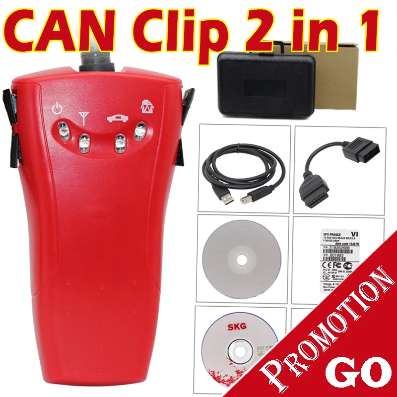 

Инструмент Диагностический CAN Clip 2 в 1 для Renault CAN Clip V172 V178, можно проконсультироваться с 3 III, сканер для Nissan, автомобильные самодиагностически...