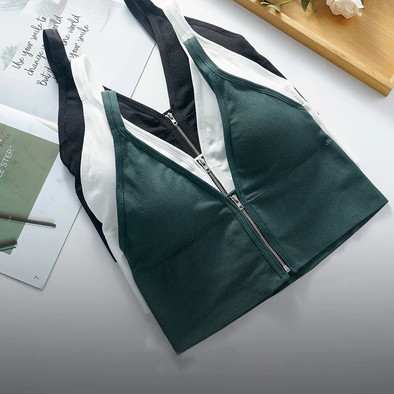 Топ женский бесшовный на молнии спереди пикантный корсет с чашками пуш-ап