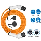 Зарядный кабель для электромобиля, кабель 32 А, 22 кВт, трехфазный шнур для электромобиля для автомобильной зарядной станции, тип 2 штекер Мама-папа IEC 62196