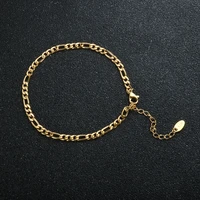 simple vintage style heavy figaro gold color chain anklet women adjustable anklets bracelets for leg foot summer jewelry gift