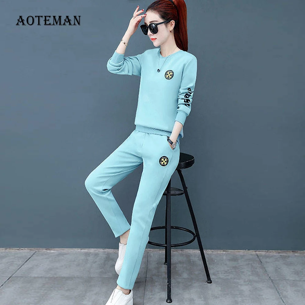 Женские спортивные костюмы Повседневный пуловер с длинным рукавом толстовка