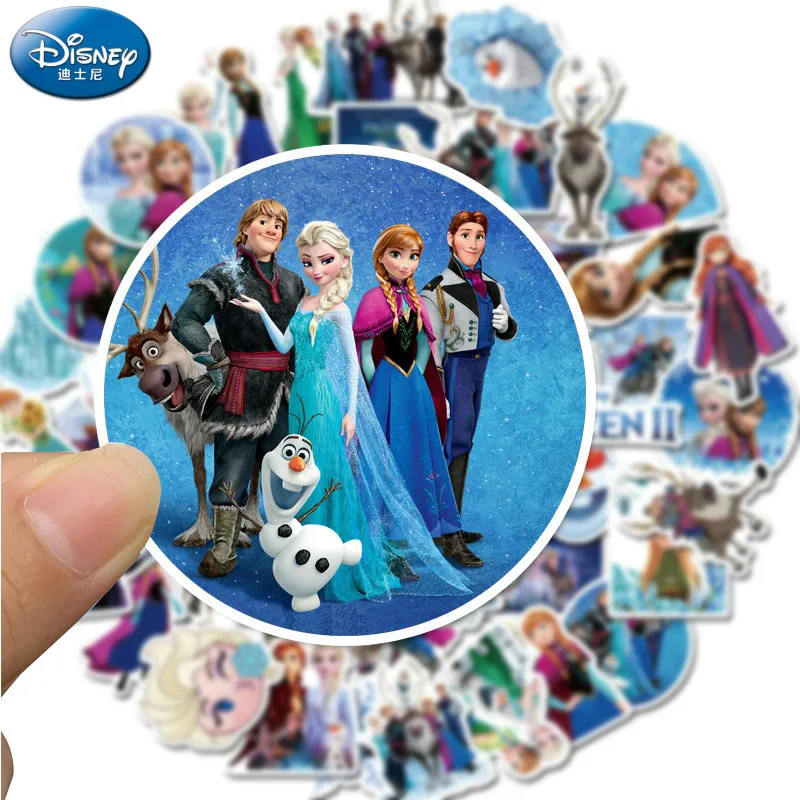 

50pcs Disney Movie FROZEN 2 Sticker Animation Sticker Disney Princess Sticker Laptop Personality Sticker anime figure
