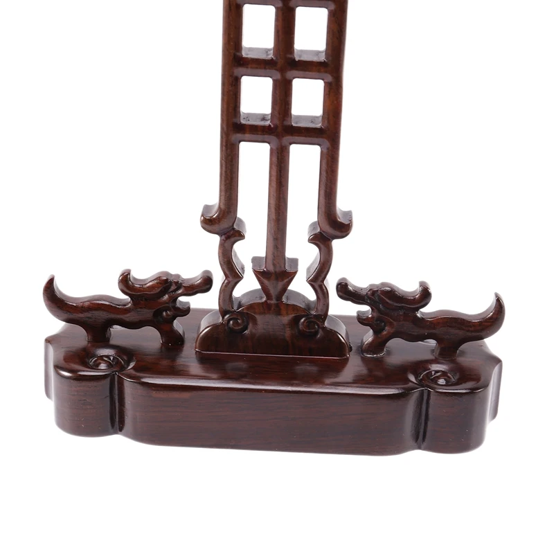 

NEW-Solid Wood Ebony Chinese Painting Writing Pen Holder with 12 Study Brush Holders