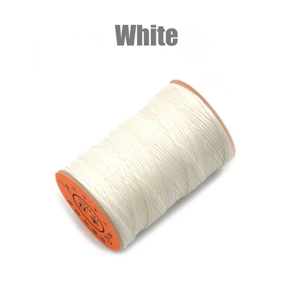 White 150D 0,8 мм 100 м вощеная нить шнур для DIY инструмент для рукоделия ручная строчка нить плоская Вощеная швейная линия одежда обувь Кожа - Цвет: White