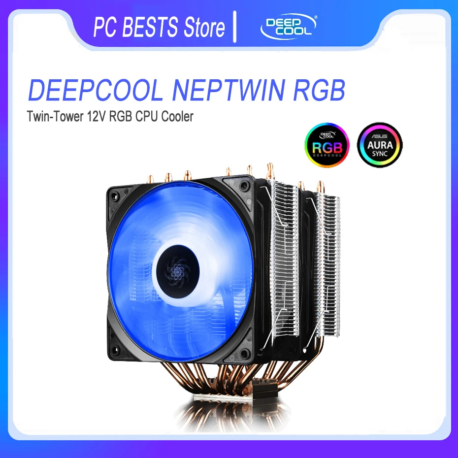 DEEPCOOL NEPTWIN цветная (RGB) двойная башня Процессор компьютер чехол кулер 120 мм ШИМ