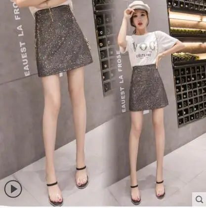 Юбка А силуэта длиной до середины бедер с высокой талией|Женские юбки| |