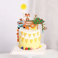 6pcsbag department of forestry happy birthday cake topper candy bar baby shower party decoration boys birthday cake toppers