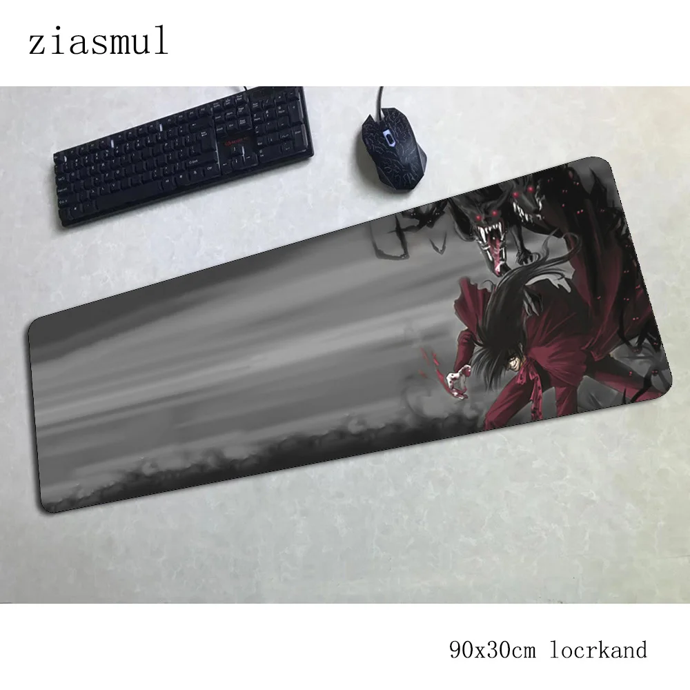 Хеллсинг коврик для мыши геймер мультфильм 90x30 см notbook коврик для мыши игровой коврик для мыши большой инди-поп коврик для мыши стол для компьютера padmouse коврики