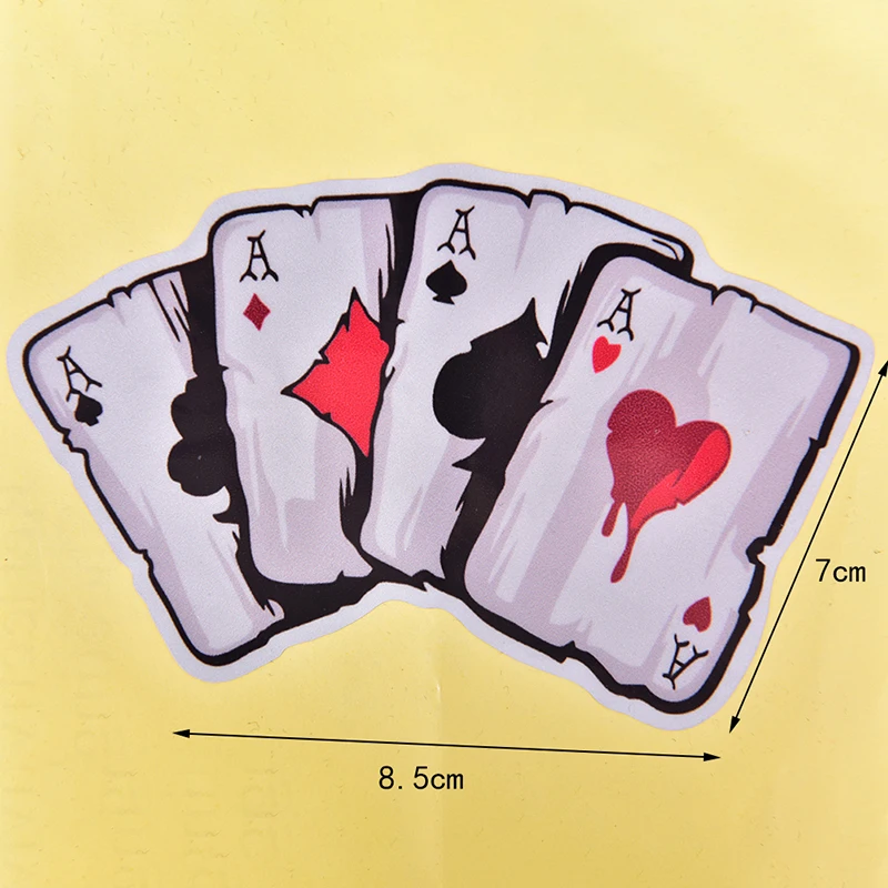 

Cartoon Playing Cards A Decal PVC Motorcycle Car Sticker Creative Sticker