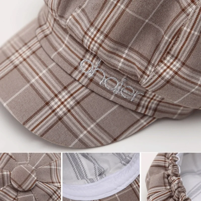 

Baby Hats Toddler Girl And Boy Children Plaid Design Retro Beret Caps Hexagonal Hat For Newborn Photography Props Child Kids Cap