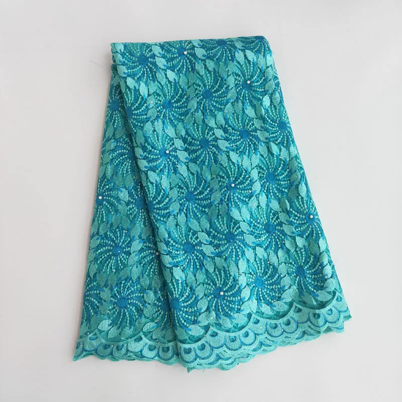 Африканская вышитая кружевная ткань для свадебного платья Высококачественная