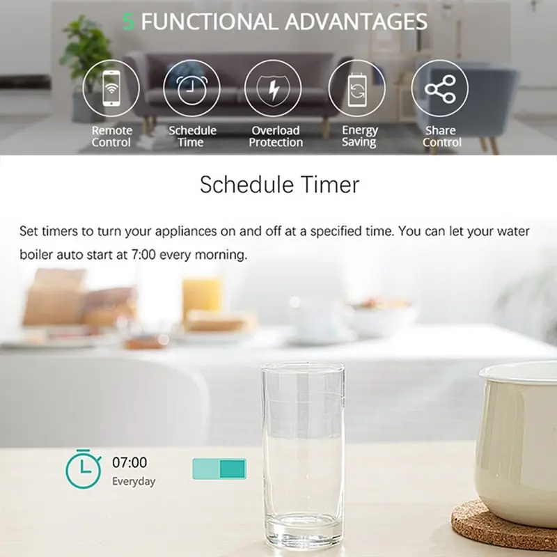 

Upgraded Version R2 3500W Wifi Switch Controller Intelligent Real Time Remote Power Consumption Monitor Smart Home Automation